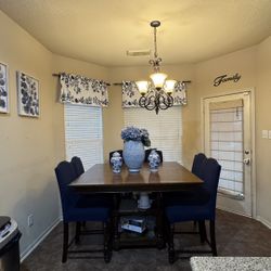 Solid Wood Dining Table with 6 Chairs