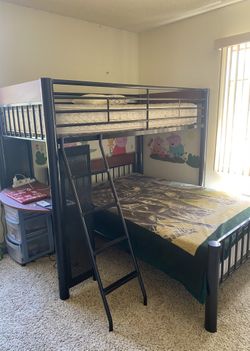 bunk bed with office