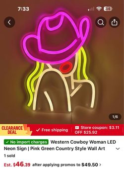 Neon cowgirl light