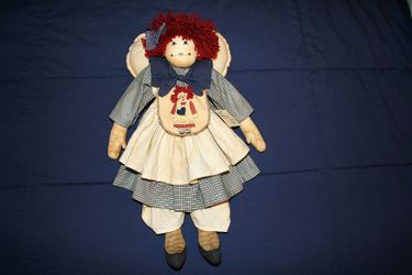 Vintage Karen Drayne Dirty Bunnie: 1989 Raggedy Ann Angel 21" Hand Made Doll