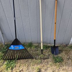 Lightly Used Rakes And Shovel