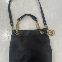 Michael Kors, Black Pebble, Leather Shoulder Or Arm Bag