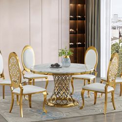 Faux Dining Table Set 5 PCs
