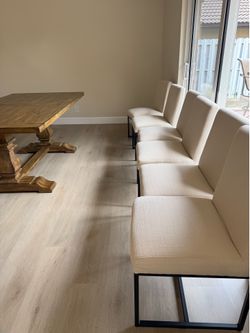New assembled oatmeal dining chairs