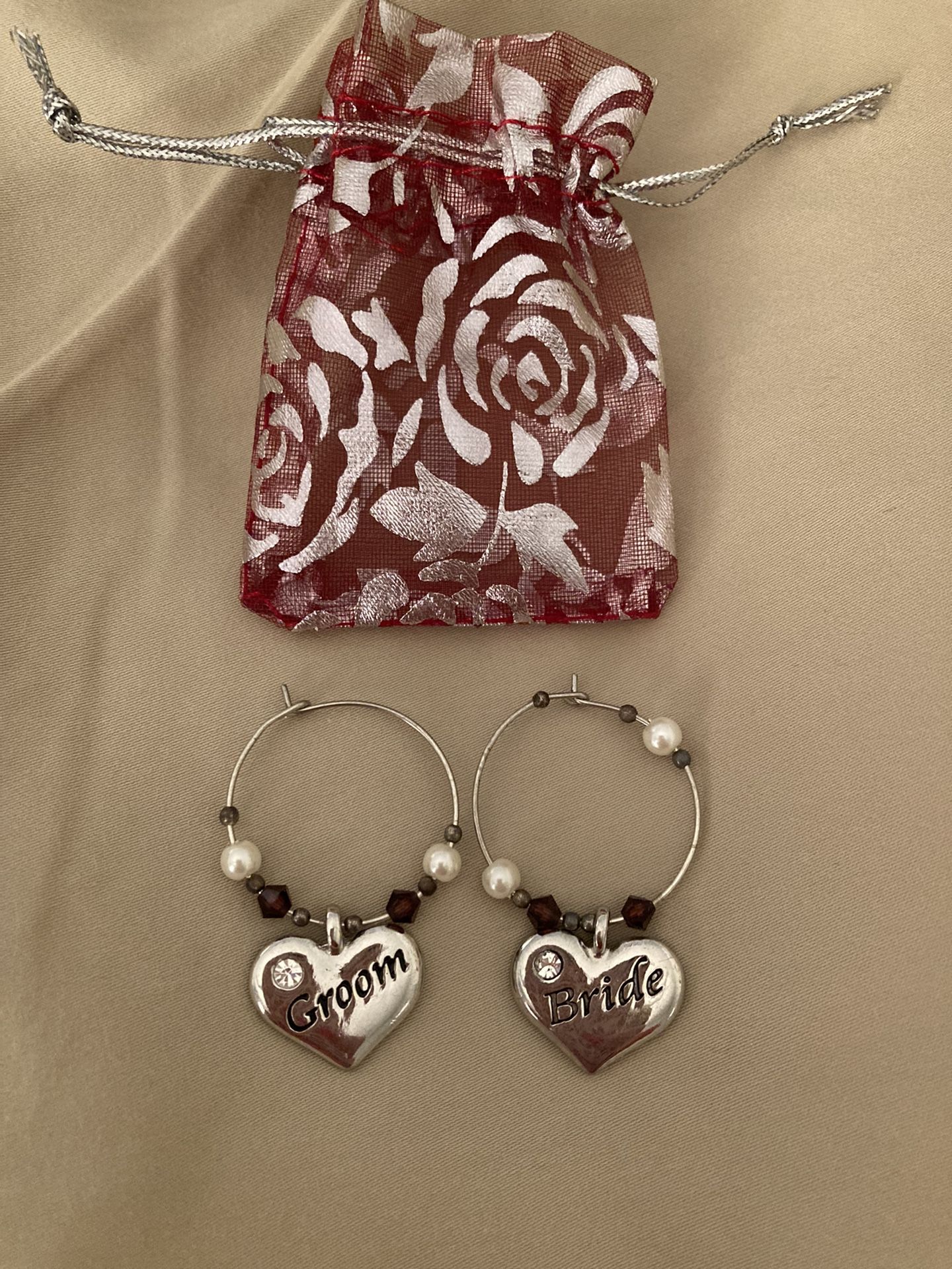 Bride And Groom Champagne / Drinking Glass Rings