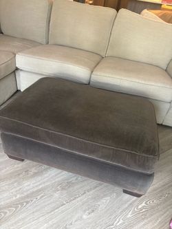 Brown Upholstered Ottoman – $20