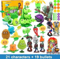 PLANTS VS ZOMBIES 2 Full Set of 21 Characters & 19 Bullets and storage bag (New)