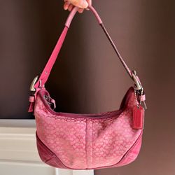 Vintage Coach pink mini soho hobo shoulder bag