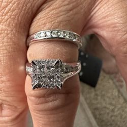 5 karat sterling silver diamond ring