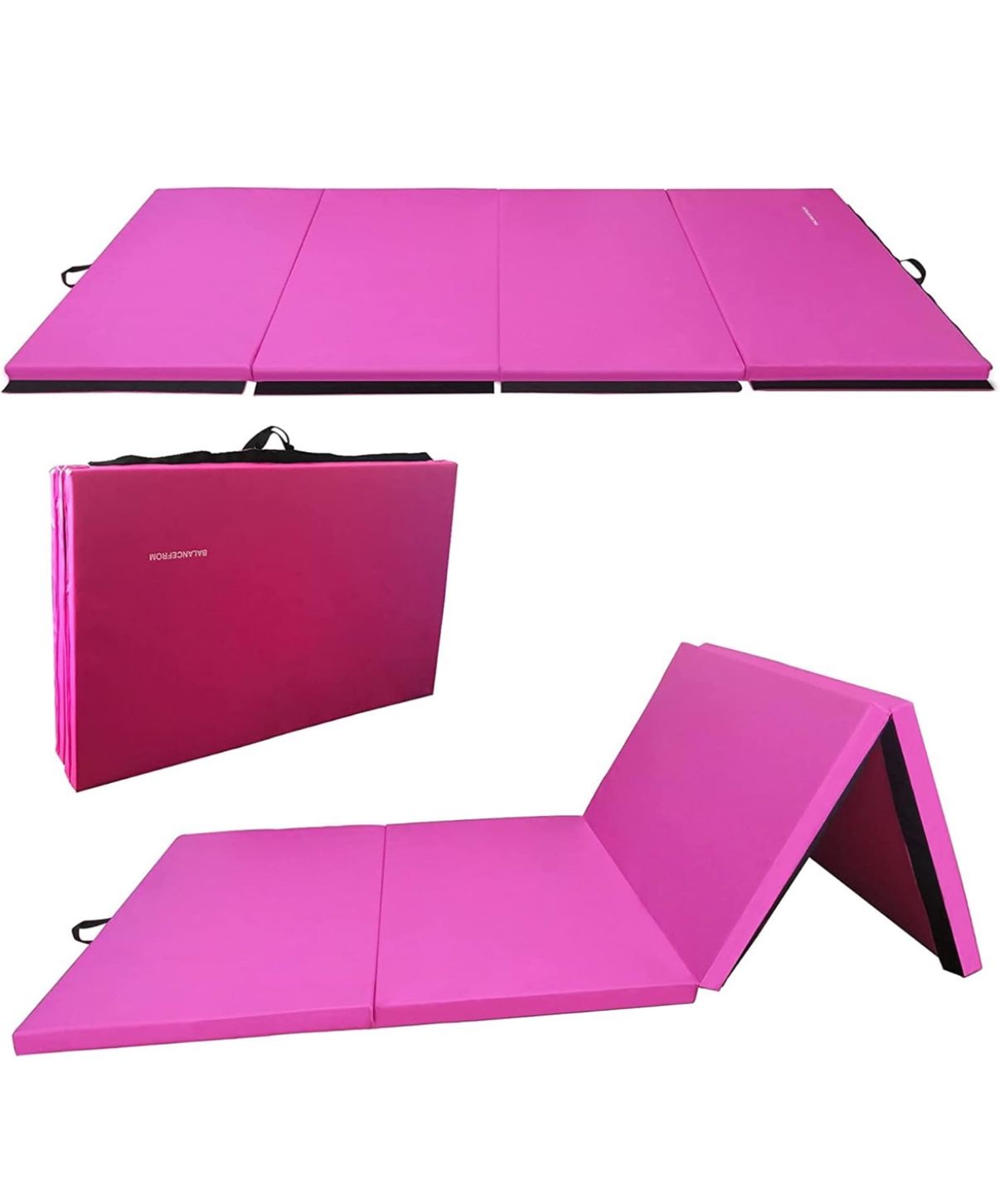 BalanceFrom Folding Gymnastics Mat, Home Gym Floor Tumbling Equipment, 4' x 8' x 2"