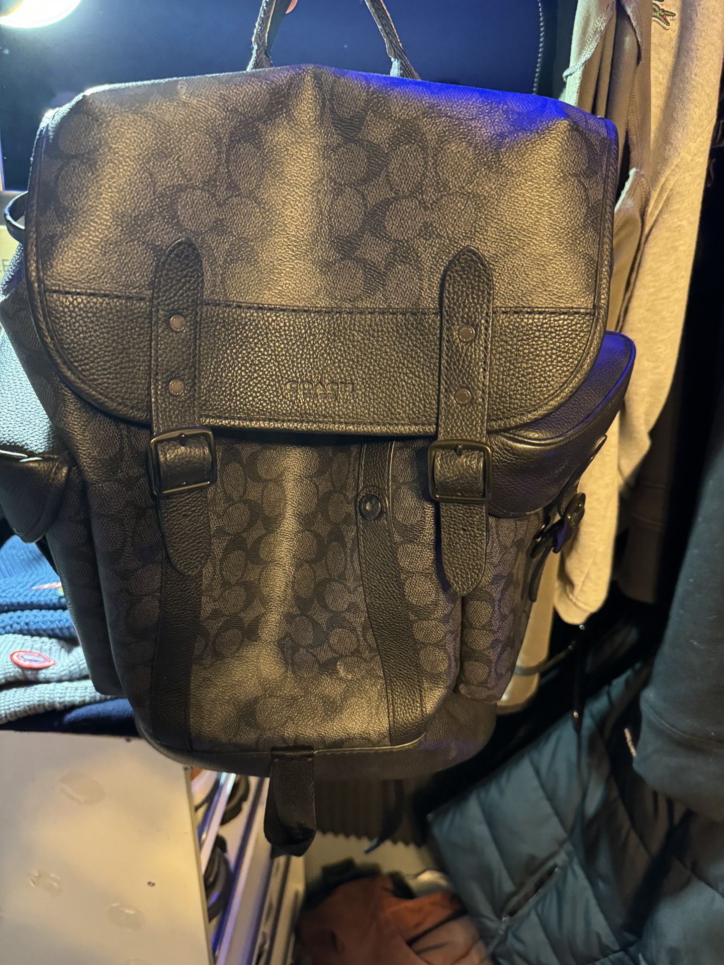Coach Hitch Backpack In Signature Canvas