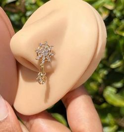 New! Gold Spider Web Halloween L Shape Nose  Stud Ring Jewelry off Etsy