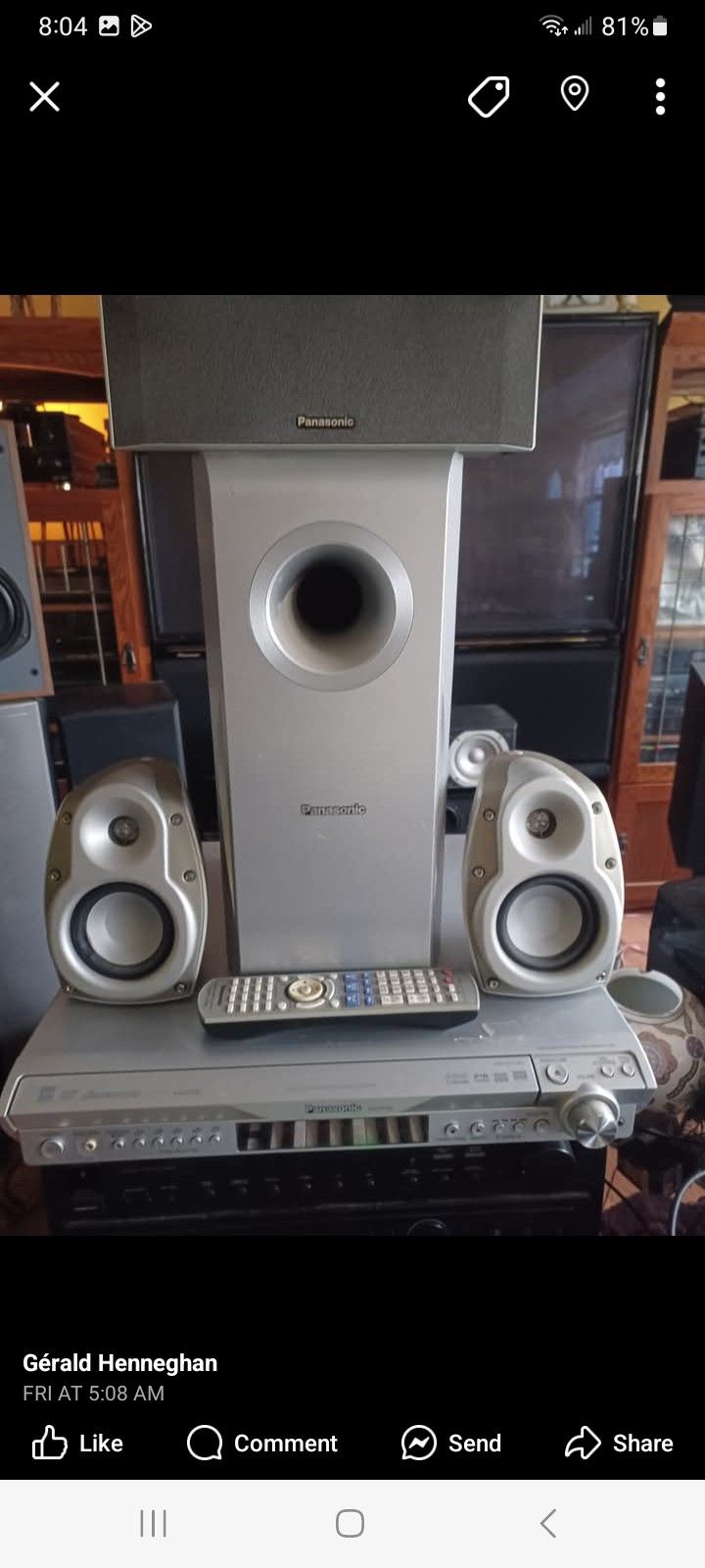 PANASONIC 5.1 RECEIVER WITH BUILT-IN 💿 AND DVD PLAYER AND SPEAKERS $160 FINAL PRICE SAME DAY SHIPPING