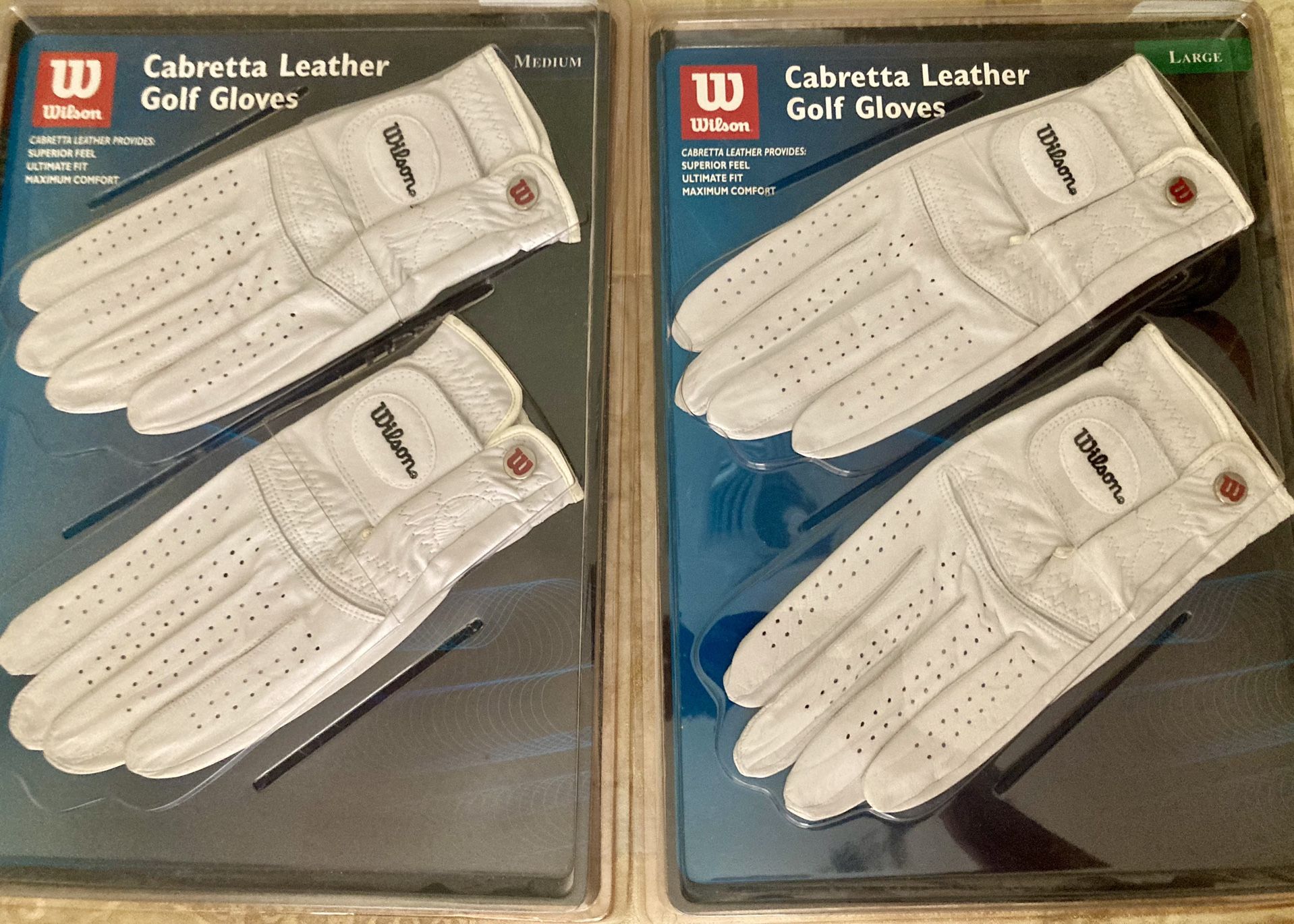 Wilson Ladies Leather White Golf Gloves LG& Med