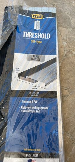 Exterior Silver Aluminum and Hardwood Door Threshold