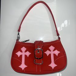 Pink Cross Mini Purse With Buckle