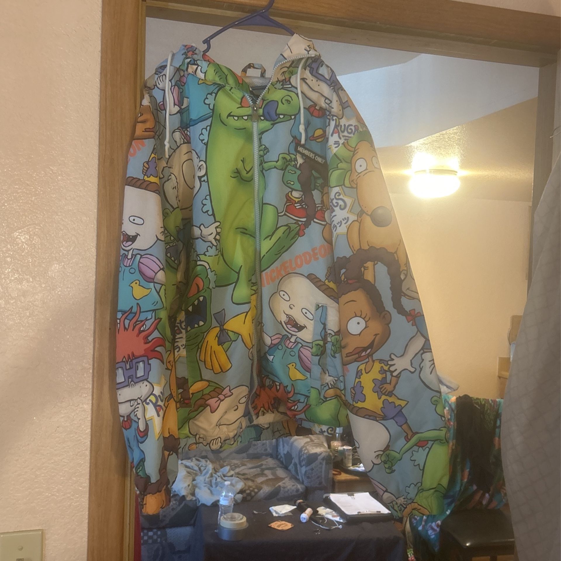 Nickelodeon Men's Members Only Rugrats Print Windbreaker Size Medium