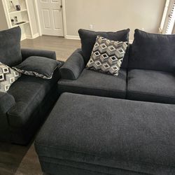 Dark Grey Couch WITH Storage - Same Day Delivery - Take Home Today and Pay Later - 0 Interest