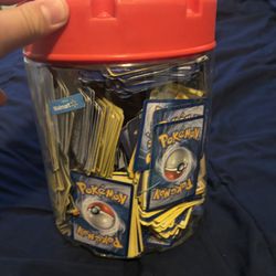 bucket of Pokemon cards