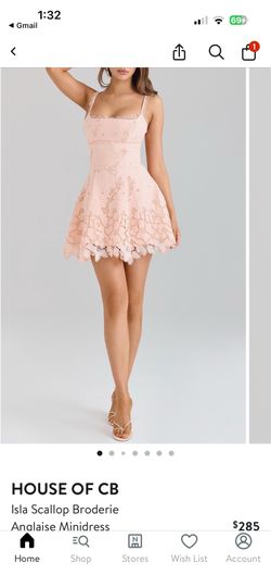 House Of Cb XS - Isla Scallop Broderie Anglaise Minidress