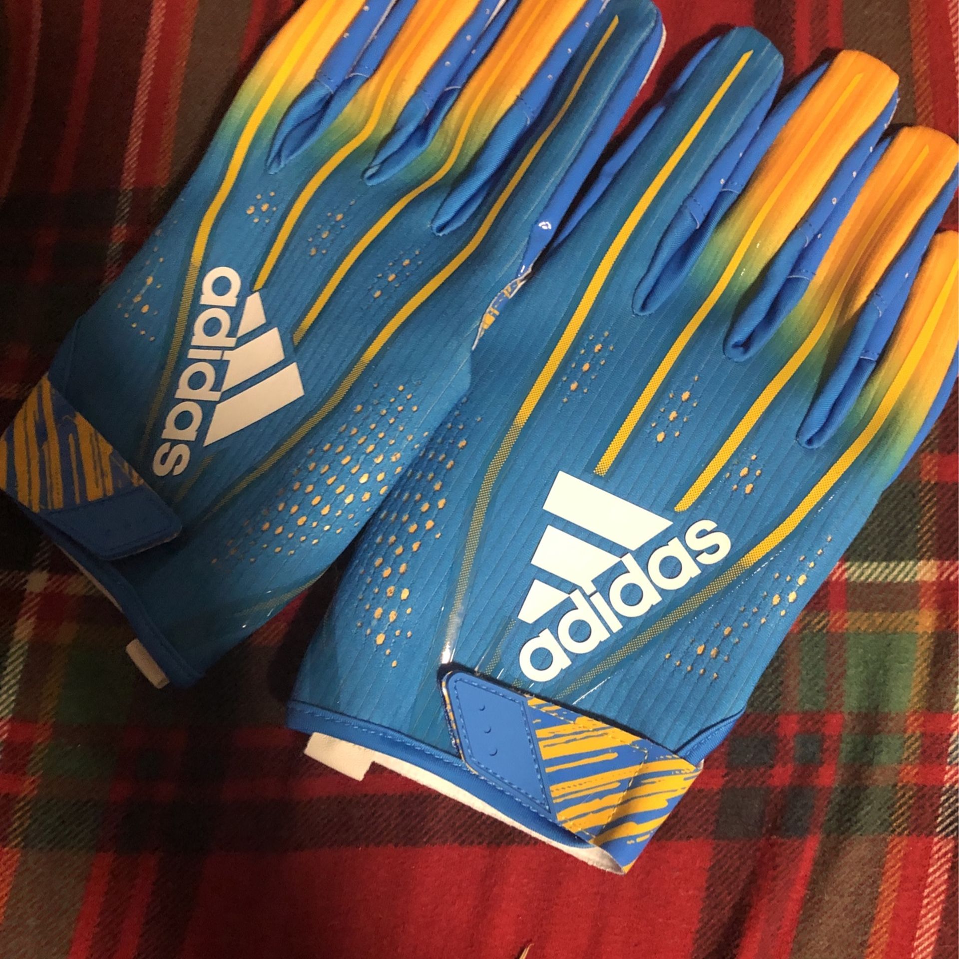 Blue/yellow Adidas Gloves