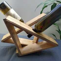 Table Top Wine Rack- 2 Bottles- Stained & Laquered