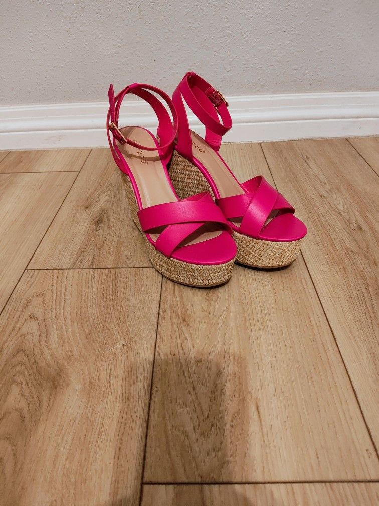 Hot Pink Wedges Size 8 1/2