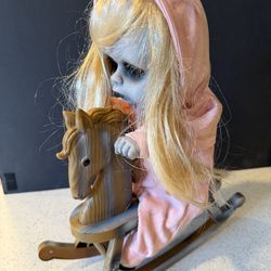 Spooky Halloween 14 in Animated Creepy Doll on Rocking Horse