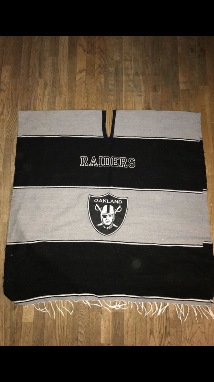 Oakland Raiders Mexican Blanket serape poncho
