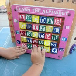 Anatex Deluxe Wooden Activity Play Cube – Bead Maze, Abacus, Gears & Alphabet – $45