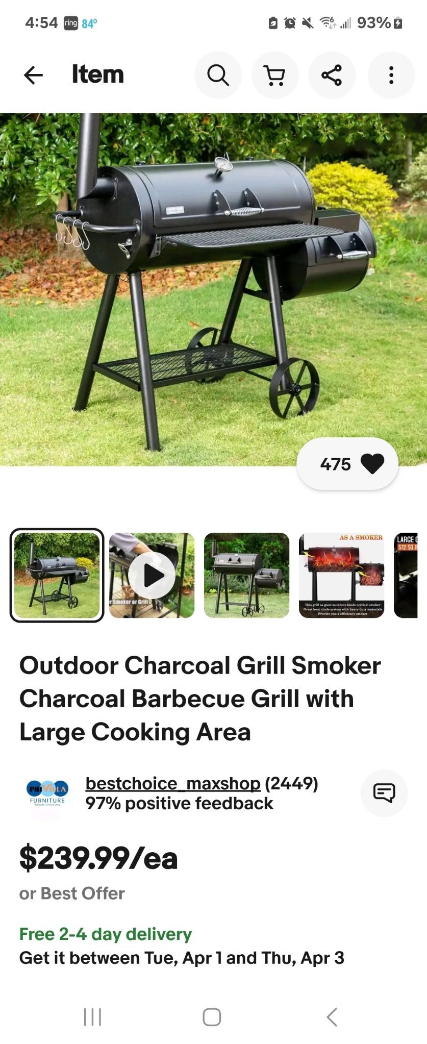NEW Barbecue Pit w/ smoker 
