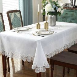 Linen & Lace Modern Mexican Tablecloth/ Mantel De Manta 