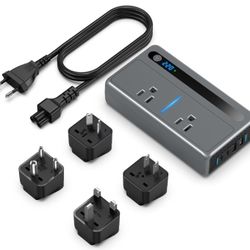 250-Watt Step Down 220V to 110V Voltage Converter, International Power Converter/Travel Adapter with 36W USB-C Port