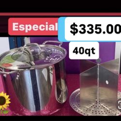 Especial Solo $335.00 Olla Vaporera Tamalera 40qt Con Nuevo Divisor Y Parrilla Capacidad 120 Tamales Birria Pozole Menudo Barbacoa Princess House 