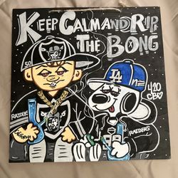 Raiders, Charlie Brown And Snoopy Wood Art
