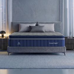 New Sweetnight CoolNest 12 Inch King Size Mattress, Hybrid King Mattresses with DuoSense Pillow Top & Memory Foam for Feels up to 8° Cooler, Medium Fi