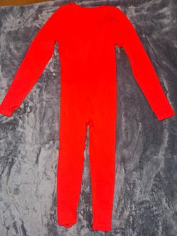 Red Ribbed Long Sleeve Jumpsuit