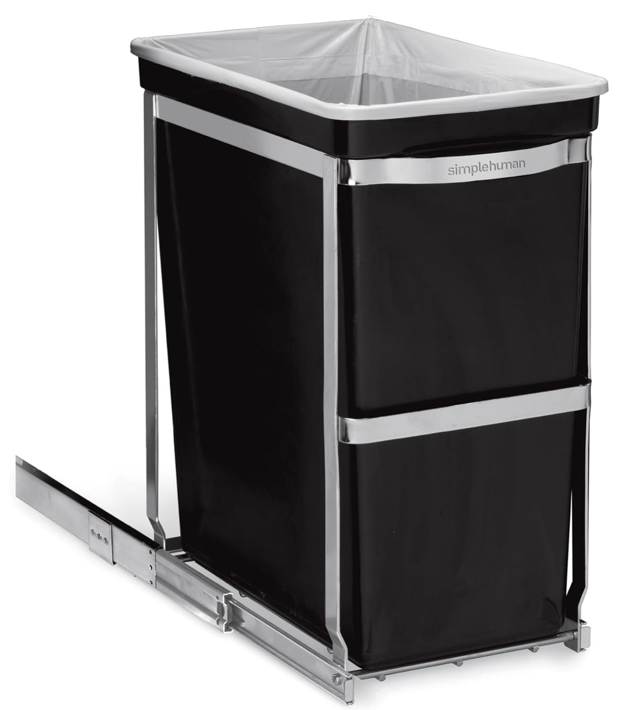 NEW! simplehuman 30 Liter / 8 Gallon Under Counter Kitchen Cabinet Pull-Out Trash Can, Heavy-Duty