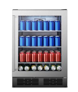 140 CAN FREESTANDING STAINLESS STEEL BEVERAGE COOLER