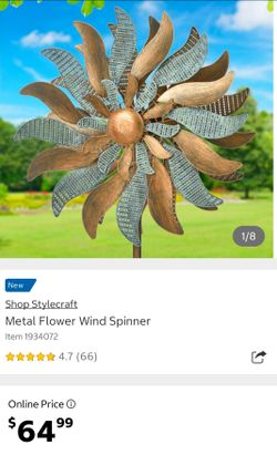 Metal Flower Wind Spinner