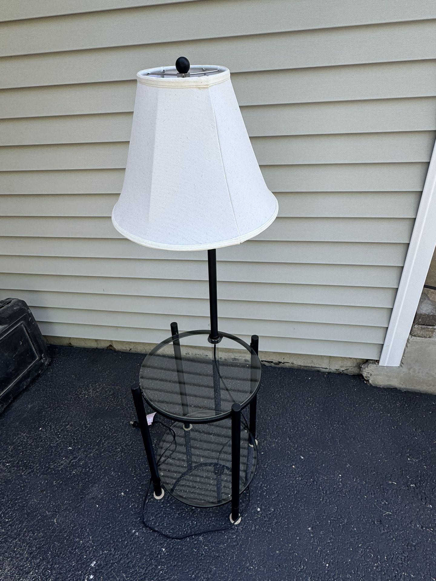 Multi-Functional Floor Lamp with Glass Shelves