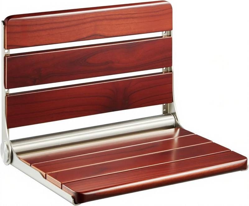 New Teak Wood Bathroom Wall Mounted Fold Down Shower Bench