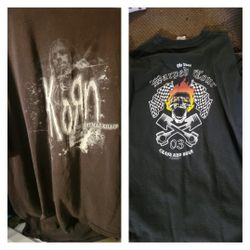2 Vintage Rock Band Shirts Xl