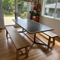 Dining Table and Oak Benches