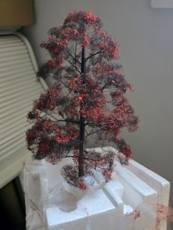 Miniature Model Tree with Red Foliage