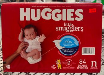 Huggies Little Snugglers Baby Diapers Size Newborn, 84 Diapers