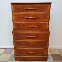 Vintage Cushman Colonial Creations Solid Maple Chest On Chest Highboy 1930s