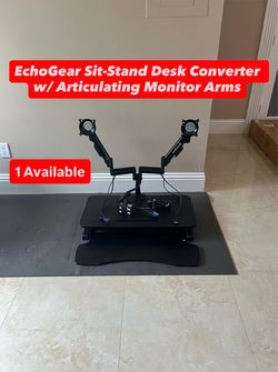 EchoGear Brand Sit-Stand Desk Converter with Articulating Monitor Arm