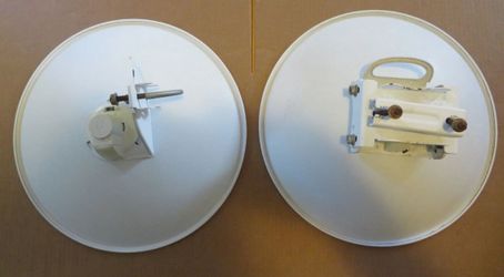 Lot of 2 White ubiquiti airmax Parabolic Dish Antennas