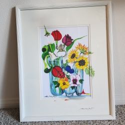 Original Floral Watercolor Painting by Patricia Shilling Stewart (flower wall art home decor)